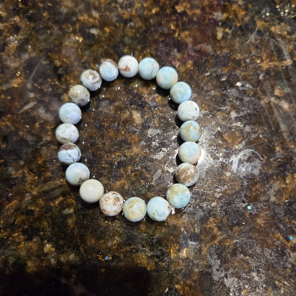 Authentic Larimar Crystal Beaded Bracelet